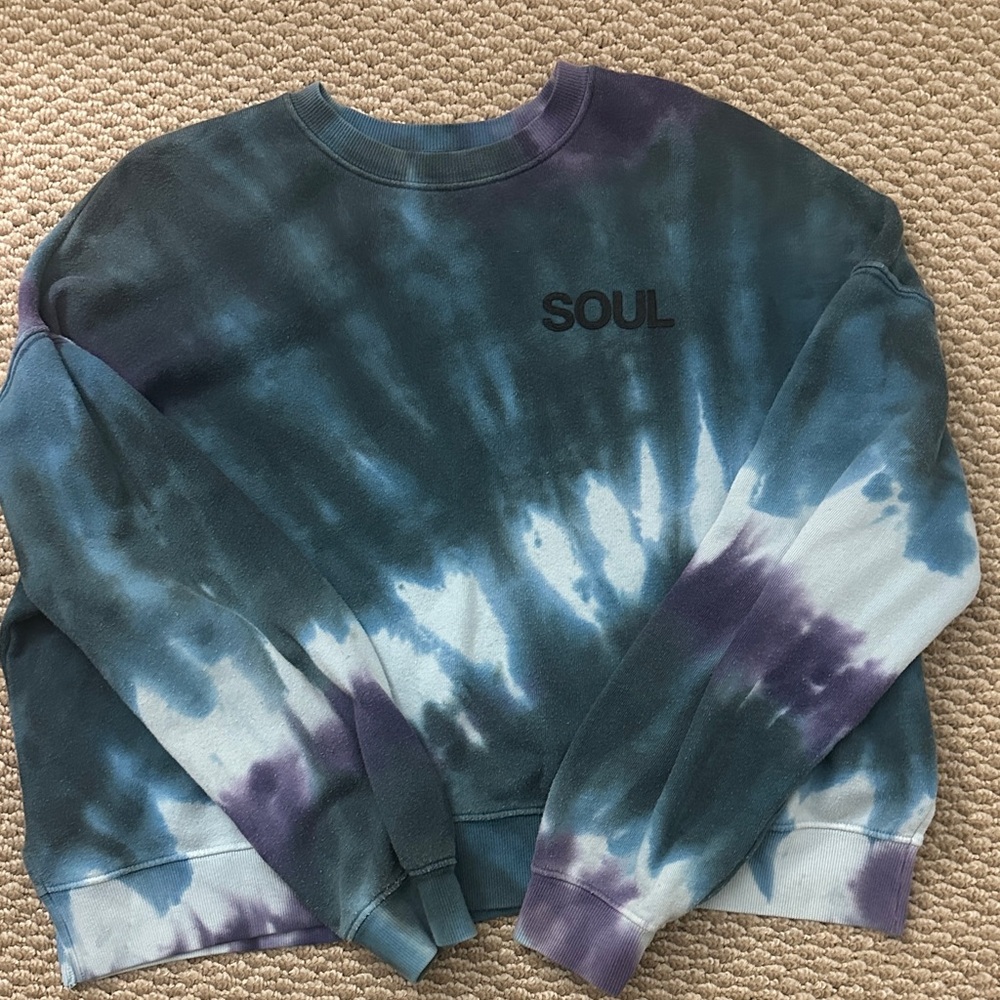 SoulCycle Blue and Purple Tie-Dye Sweatshirt